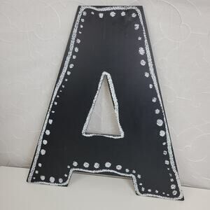 Decorative Alphabet Letter A Faux Chalkboard Black Wall Hanging Kids Room Decor